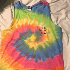 Pastel tie dye pawz tank
